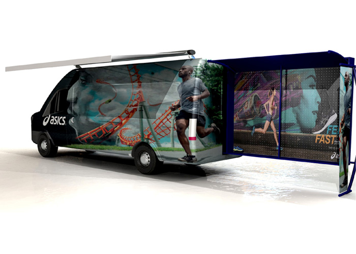 Asics van promotion unit visual image 