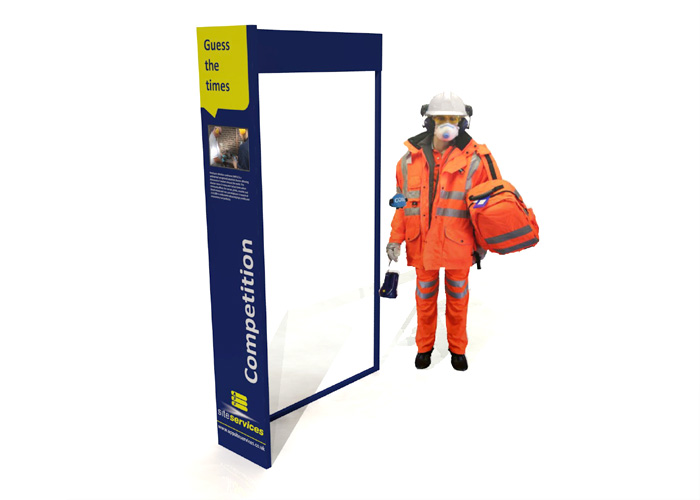 Exhibition panel with built in touch screen image